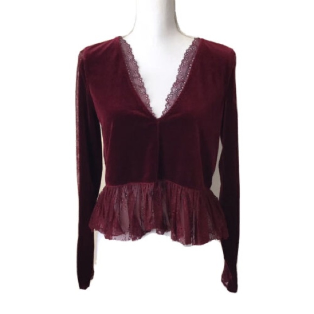 Free people lace velvet top